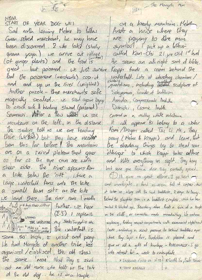 Scan of the front of page three of the notes
